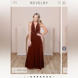 Revelry Dylan Velvet Dress in Terracotta Size 12 Bridesmaid Prom Dress NWT
